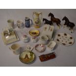 Ceramic horses, various pieces of Royal Doulton,