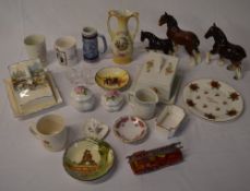 Ceramic horses, various pieces of Royal Doulton,