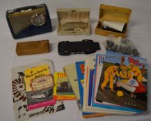 Blue Peter books, cased small microscope, dominoes,