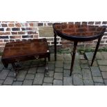 Small Regency style sofa table & a console table