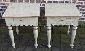 2 small painted pine tables