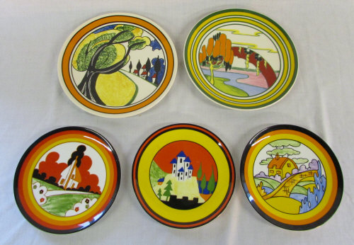 5 Wedgwood limited edition Clarice Cliff plates