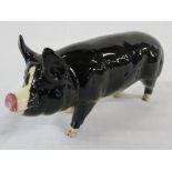 Beswick Berkshire boar pig L 17 cm