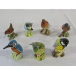 Beswick birds - robin 980, chaffinch 991, bluetit 992, wren 993, kingfisher,