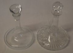 2 glass ships style decanters