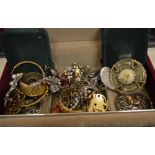 Approx 1g of 9ct scrap gold and a selection of costume jewellery