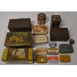 Various vintage tins