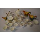 Various ceramics including teapots and a part tea service