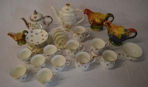 Various ceramics including teapots and a part tea service