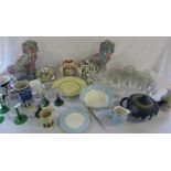 Selection of ceramics and glassware inc dressing table sets, Clarice Cliff (a/f),