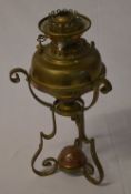 Brass paraffin lamp converted for electricity