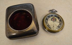 Silver pocket watch case,