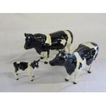 Set of 3 Beswick friesian cattle - CH Coddington Hilt Bar,