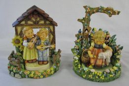 Goebel/Hummel 'Easter Morning' and 'Perfect Harmony' displays with 'Happy days' and 'Favourite pet'