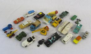 Assorted play worn toy cars inc Dinky and Corgi