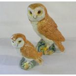 2 Beswick owls 1046 H 19 cm and 2026