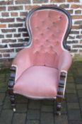 Victorian button back armchair