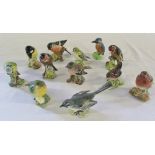 Selection of Beswick birds - goldfinch, chaffinch, wren, bluetit, goldchest, kingfisher, greenfinch,