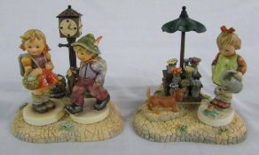 Goebel/Hummel 'Clock Tower' and 'Flower Market' displays (boxed ) with figures