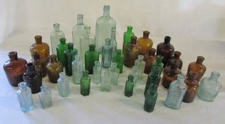 Selection of poison 'Not to be taken' glass bottles