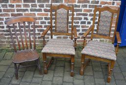 2 matching carvers and a nursing chair