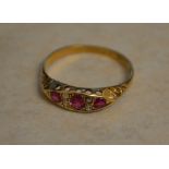 18ct gold ruby and diamond ring, approx weight 2.