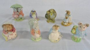 8 Royal Albert Beatrix Potter figures inc Goody & Timmy Tiptoes, Mr Alderman Ptoleny,
