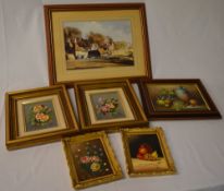 6 pictures including various still life