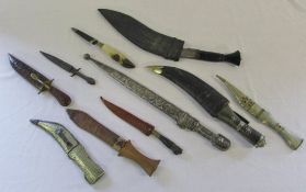 Assorted knives inc Kukri