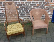 Conservatory chair and a cane back chair