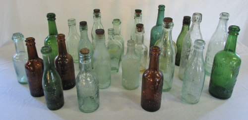 Various glass bottles from Grimsby and Cleethorpes inc Conway Cleethorpes, Hewitt Bros Grimsby,