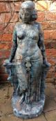 Bronze effect concrete statue of a woman H 79cm