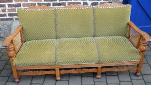 Cane sided 3 seater sofa