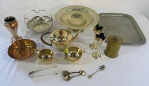 Various silver plate inc tea set,