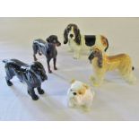 Various Beswick dogs inc Afghan hound 'Hajubah of Davlen', bulldog 1872,