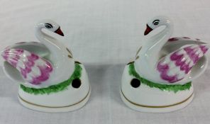 Pair of Staffordshire style pen holders