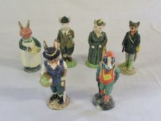 Beswick 'Country Folk' figures - Gentleman Pig 855/2500, Lady Pig, Huntsman Fox, Mrs Rabbit baking,