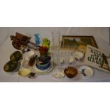 Various ceramics and glassware including Bunnykins figure, Royal Copenhagen plate,