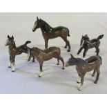 Beswick group of small bay horses