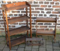 3 wooden bookshelves