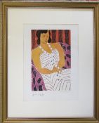 Henry Matisse heliogravure print 'Dame a la Robe Blanche' from the 1948 Verve Revue 46 cm x 56 cm