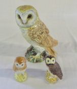 Beswick owl 1046 H 19 cm and 2 small Beswick owls