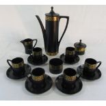 Portmeirion 'Greek Key' pattern coffee set