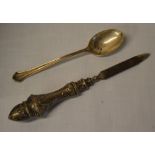 Silver spoon Sheffield hallmark and a silver handled nail file