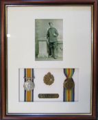 Framed WW1 medals relating to L/A 32969 Russell F.