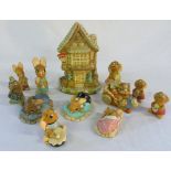 Selection of Pendelfin figurines and 'Hop Inn' (a/f)