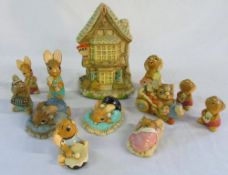 Selection of Pendelfin figurines and 'Hop Inn' (a/f)
