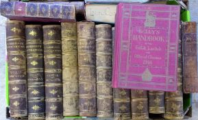 Old books including Chambers encyclopaedia, Longfellow poetical works,