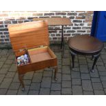 Sewing box on cabriole legs,