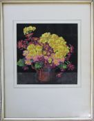 Thomas Todd Blaylock (1876-1929) 'Polyanthus' woodcut print 43 cm x 55.